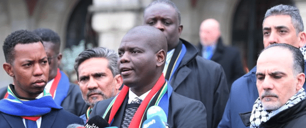 | Minister of Justice and Correctional Services of South Africa Ronald Lamola answers the questions of press members related to the public hearings of South Africas genocide case against Israel at the International Court of Justice ICJ in The Hague Netherlands on January 11 2024 Photo Dursun AydemirAnadolu via Getty Images | MR Online